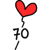 70. 70 ÅR. 70 ÅRS JUBILÆUM. FØDSELSDAG 70 ÅR.