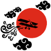 Black Airplane and Red Sun