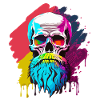 Skull hipster couleur