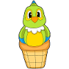 Parrot ice cream cone