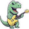 Trex Dinosaur with Electric Guitar