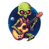 Green Alien Guitarist