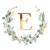 E monogram eucalyptus wreath