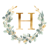 H Monogramme Couronne d’eucalyptus