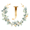 J Monogramme Couronne d’eucalyptus