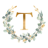 T Monogram Eucalyptus Wreath