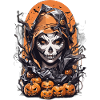 Halloween Witch Creepy Pumpkin