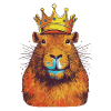 Capybara with crown capybara