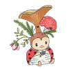 Marienkäfer unterm Pilz