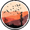 Desert Sunset Birds Silhouette