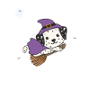 Dalmatian Happy Halloween Witch