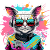 Vintage vibber: DJ-katt i neon