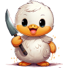 Cute Duck with Knife