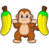 Affe Banane Bodybuilding Hantel