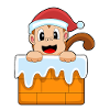 Monkey Christmas Santa Hat