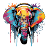 Elephant with headphones music