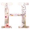 Personalisierbar Monogramm H Blumenmuster