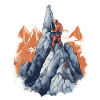Alpinistes grimpant au sommet