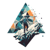 Geometric Mountaineer in Polygon Style