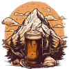 Mountain Peak with Beer Mug Design