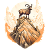 Mystical mountain goat print