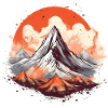 Majestic mountain peak with sunset