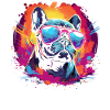 80s 90s Synthwave French Bulldog