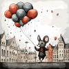 Mouse with balloons