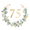 Number 75, eucalyptus wreath, customizable
