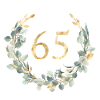 Number 65, eucalyptus wreath, customizable