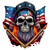 Skull with American flag