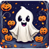 Cute bogeyman with creepy pumpkins