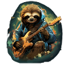 Lustiges Faultier mit E-Gitarre