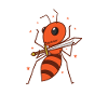 Fourmi avec épée, insectes industrieux