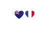Nouvelle-Zélande France Heartbeat Flag