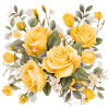 Ein gelbes Blumenbouquet