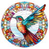 Stained glass window hummingbird