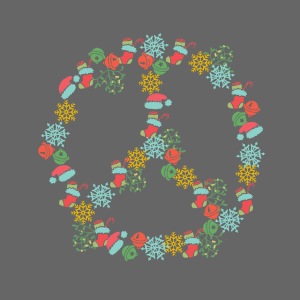 Fredstegn for julen med strømper, bjeller og snø