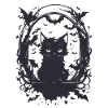 Cat Helloween Halloween Bat