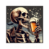 Birthday Beer Drinking Skeleton