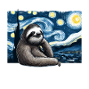 Sloth Starry Night
