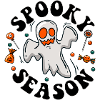 Ghost Spooky Season Retro Halloween