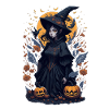 Bewitching Night: Halloween Black Witch