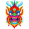 Bunte Drachenmaske