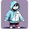 Cool ghost in hoodie
