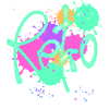 Retro,typo,neon,splash, bunt