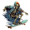 Skateboard Skelett
