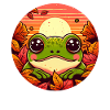 Sloth Foliage Round Sunset