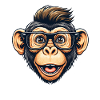 Chimpanzee nerd with glasses
