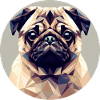 Dog Pug Polygon Geometry